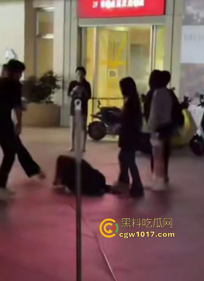 11月1日陕西西安精神小妹撞人骂街不道歉，遭精神小伙围殴踢肚狂飙，闺蜜龟缩不敢拦架，这内脏都要出血了吧！-4