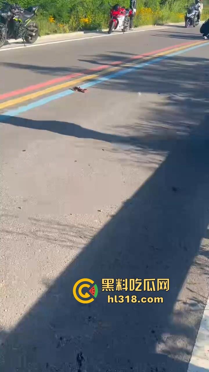 又一位机车少年变少女，男子驾驶机车失控蛋刹落地，皮裤秒变开裆裤，好心车友按蛋抢救！-7