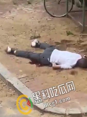 沈阳铁西区兴华南街疑似屠夫职业的光头发生无差别砍人事件，一老一女一年轻男子被杀 现场视频流出-1