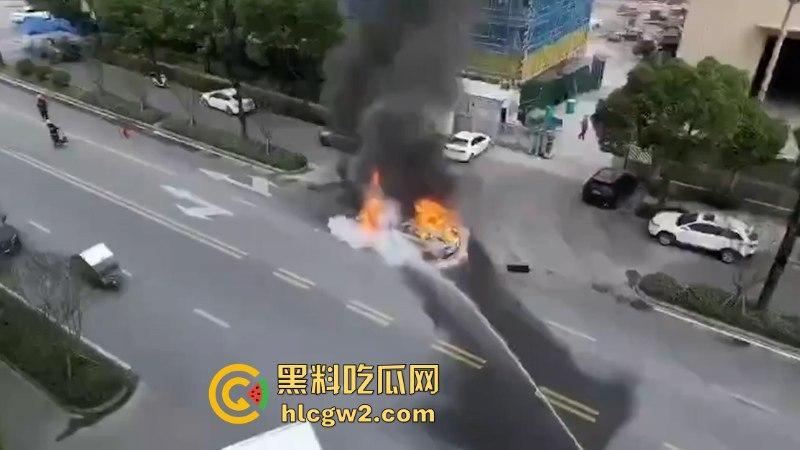 温州龙港时代大道一比亚迪突发自燃 短短几分钟烧没了 现场烧车视频曝光-4