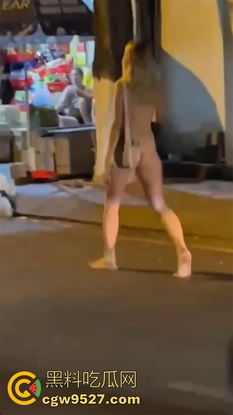 长腿金发洋妞当街赤裸，越南庆和省芽庄市，一洋妞赤身裸体背包逛街，这难道是主人的任务么？-6