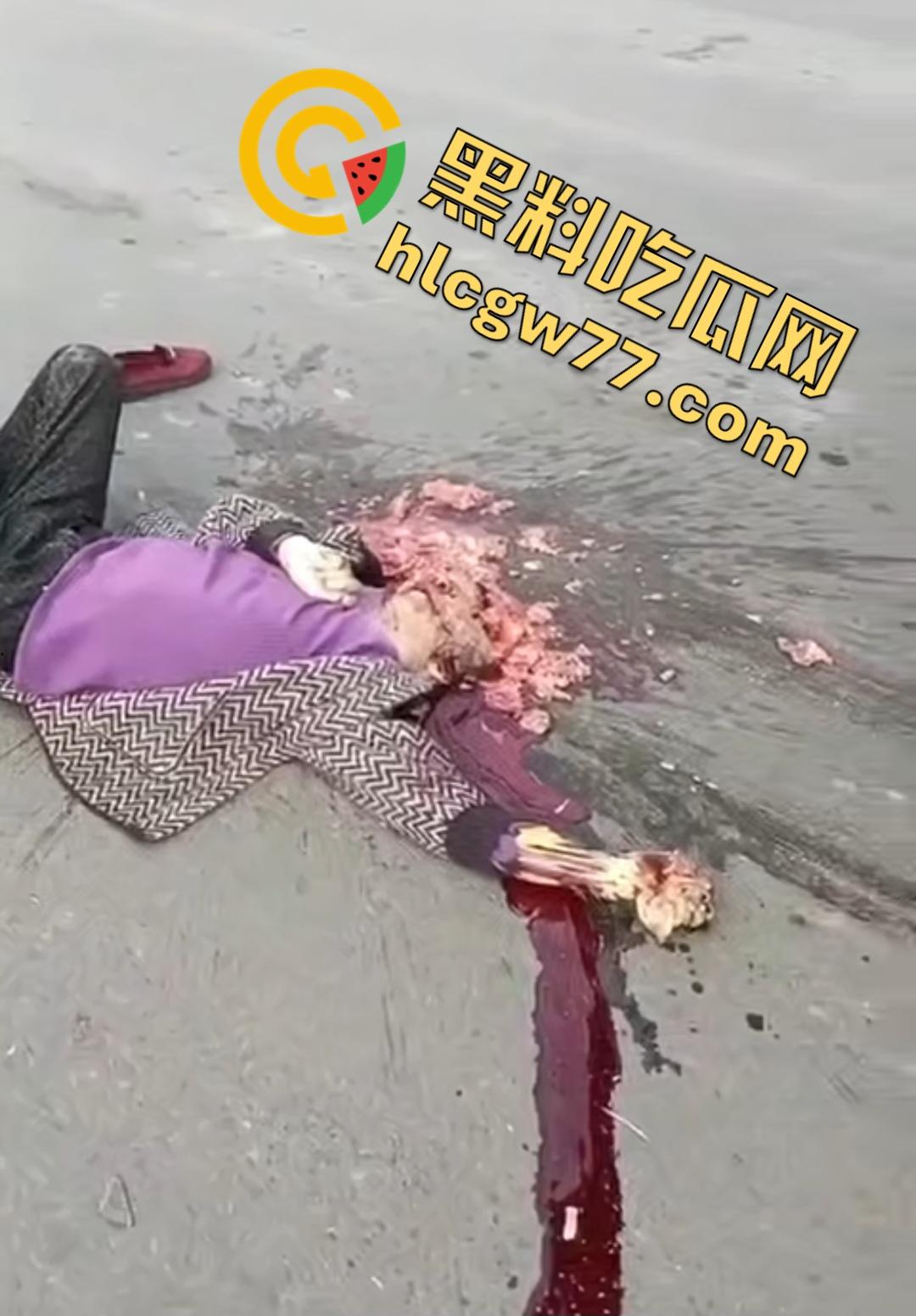 河南辉县老太太近视千度急买菜酿惨剧！大货车碾爆头颅脑浆四溅，喷到路人身上洗了个血浴！-1
