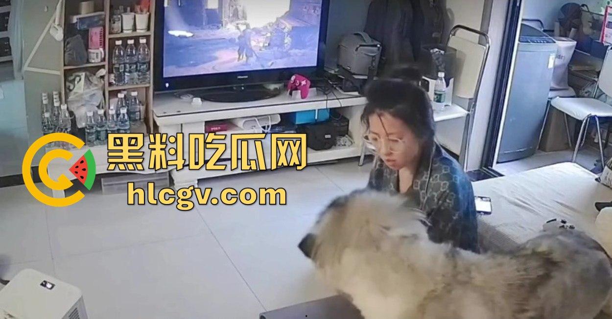 阿拉斯加趁女主人换手柄扑上去玩后入想日逼！妹子挣扎半天脱身，气得直发火！-8