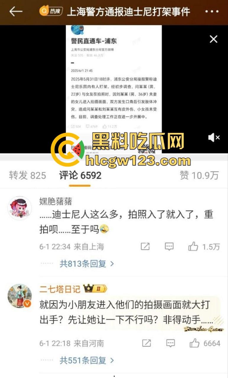 上海迪士尼情侣家长拍照打架事件！对孩子动手引发众怒 撕扯中大奶子露出 后续仍需调查！-2