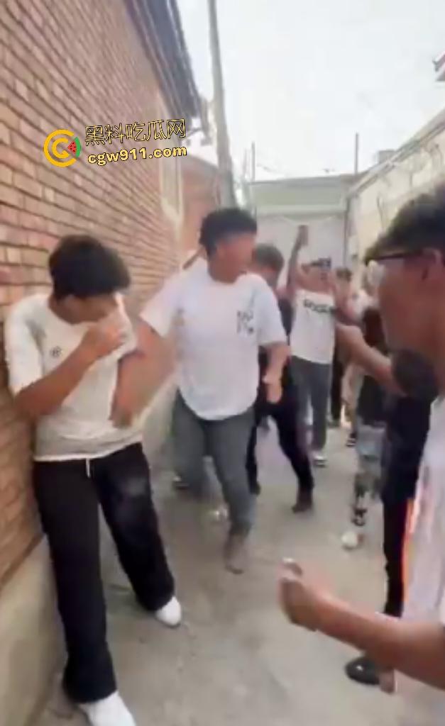 河北廊坊霸州胜芳镇，未成年围殴白衣受害者！小霸王拳脚如雨点狂砸，围观群众起哄拍摄嘲讽“奖励你的”！-5