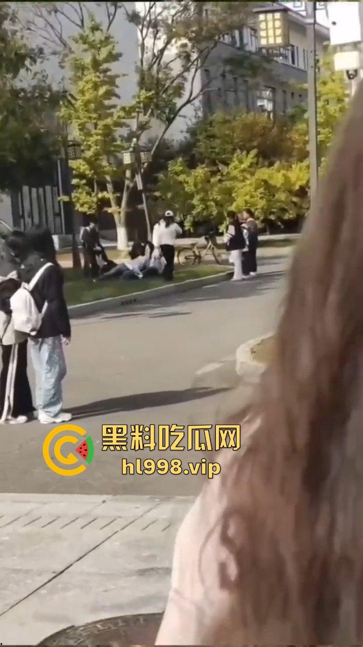 大连庄河大学城惊现校服女引发血案！黑衣男被两学生哥误会暴揍，女子都拦不住！-3