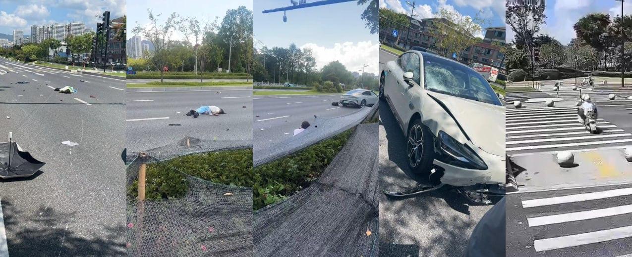 新能源车一脚油门直接把电动车撞飞！这速度是开的有多快？-3